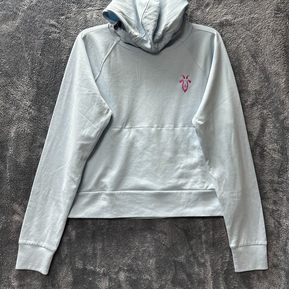 Swannies Womens Size L Blue Long Sleeve Liv Golf RangeGoats Emma Hoodie (U9)